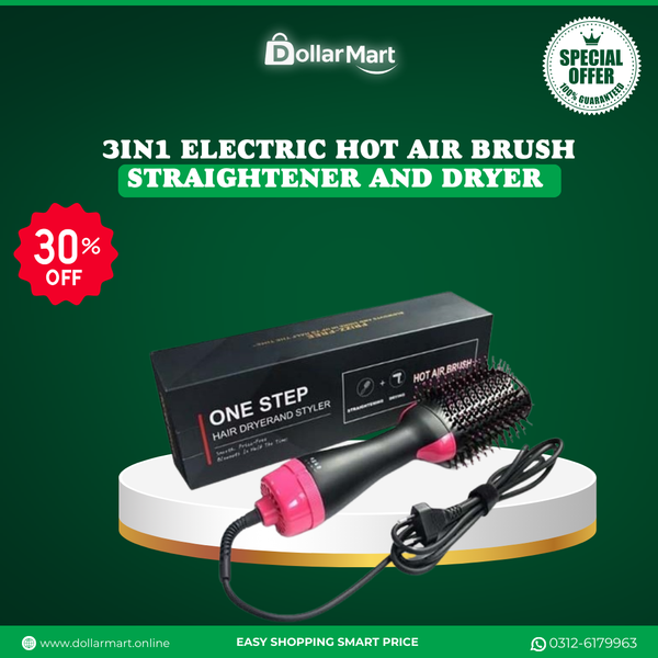 Electric Hot Air Brush Straightener and Dryer