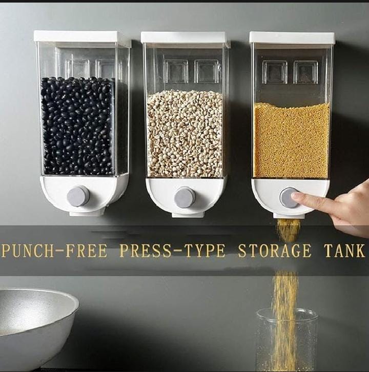 Wall Mounted Punch Free Rice And Cereal Dispenser