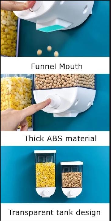 Wall Mounted Punch Free Rice And Cereal Dispenser