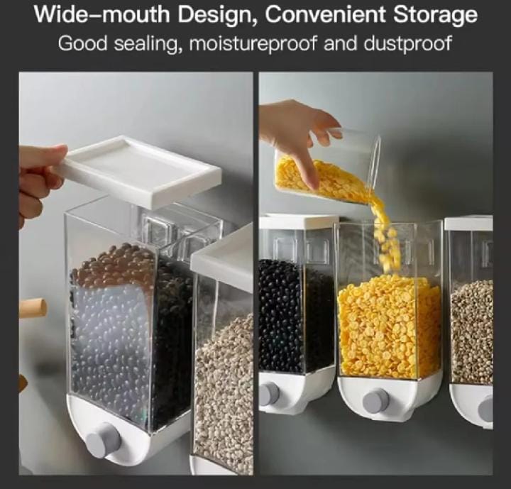 Wall Mounted Punch Free Rice And Cereal Dispenser