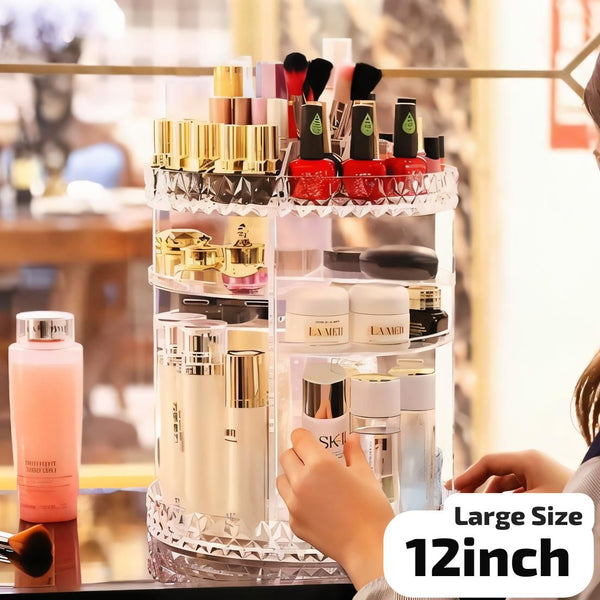 12inch Large 360 Rotating Diamond Shape Jewelry Organizer
